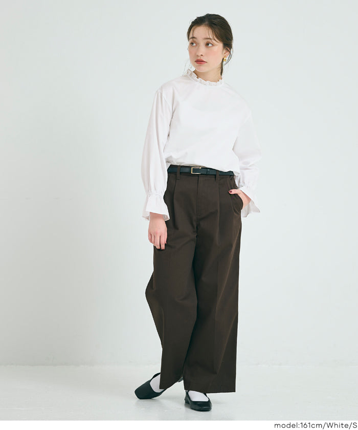 コカ coca スタンドフリルブラウス （White） White