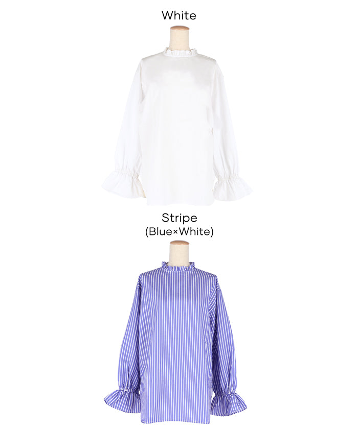 コカ coca スタンドフリルブラウス （White） White