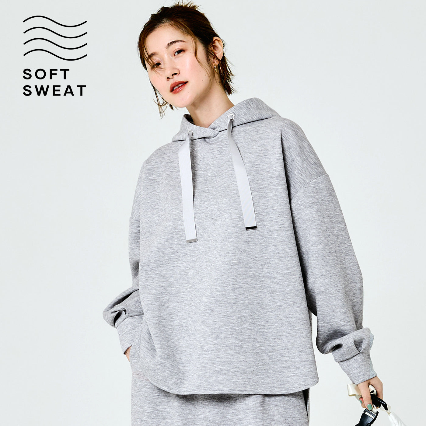 コカ coca ソフトスウェットリボンパーカー （Gray） Gray