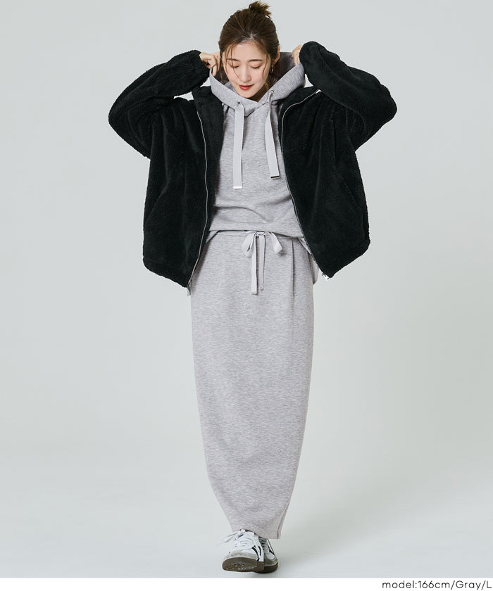 コカ coca ソフトスウェットリボンパーカー （Gray） Gray