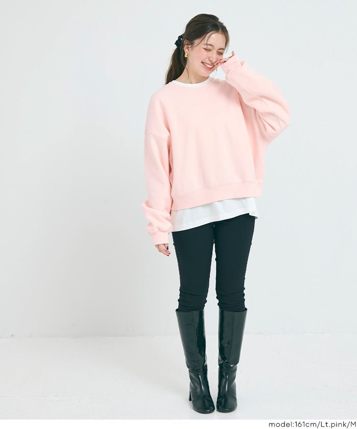 コカ coca ヘビーウェイト裏起毛ビンテージ加工無地スウェット （Lt.pink） Lt.pink