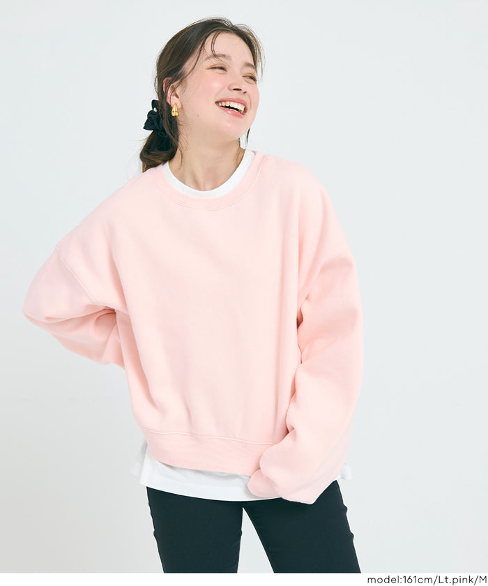 コカ coca ヘビーウェイト裏起毛ビンテージ加工無地スウェット （Lt.pink） Lt.pink