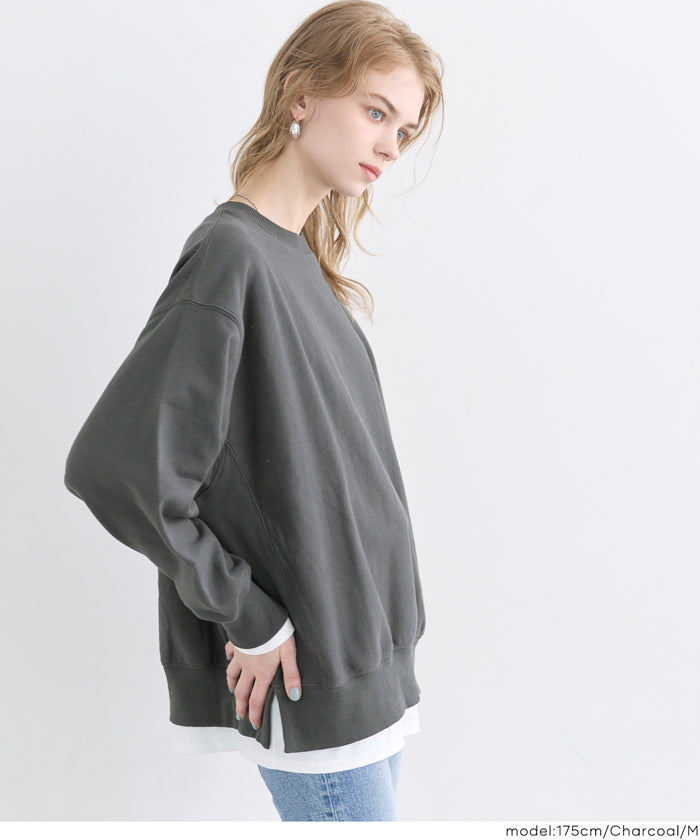 コカ coca ヘビーウェイト裏毛レイヤードスウェット （Charcoal） Charcoal