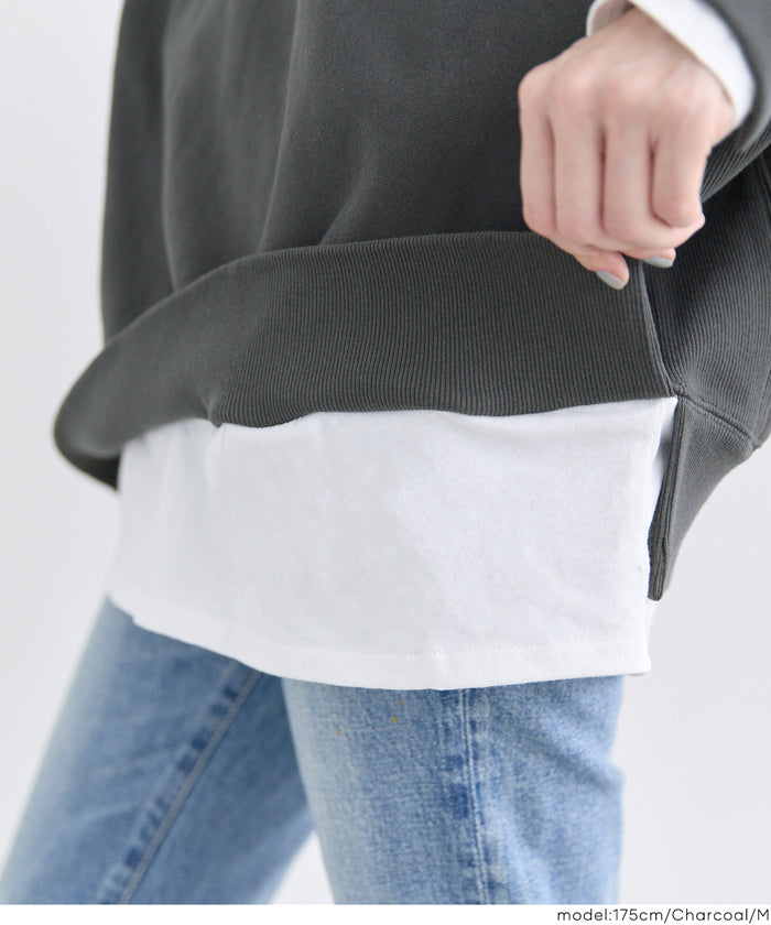 コカ coca ヘビーウェイト裏毛レイヤードスウェット （Charcoal） Charcoal