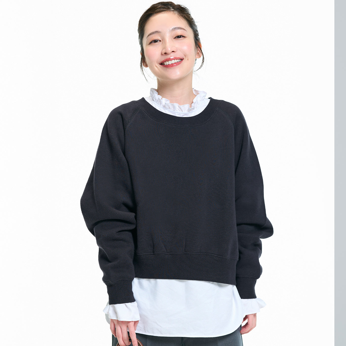 コカ coca ラグランクロップドスウェット （Navy） Navy