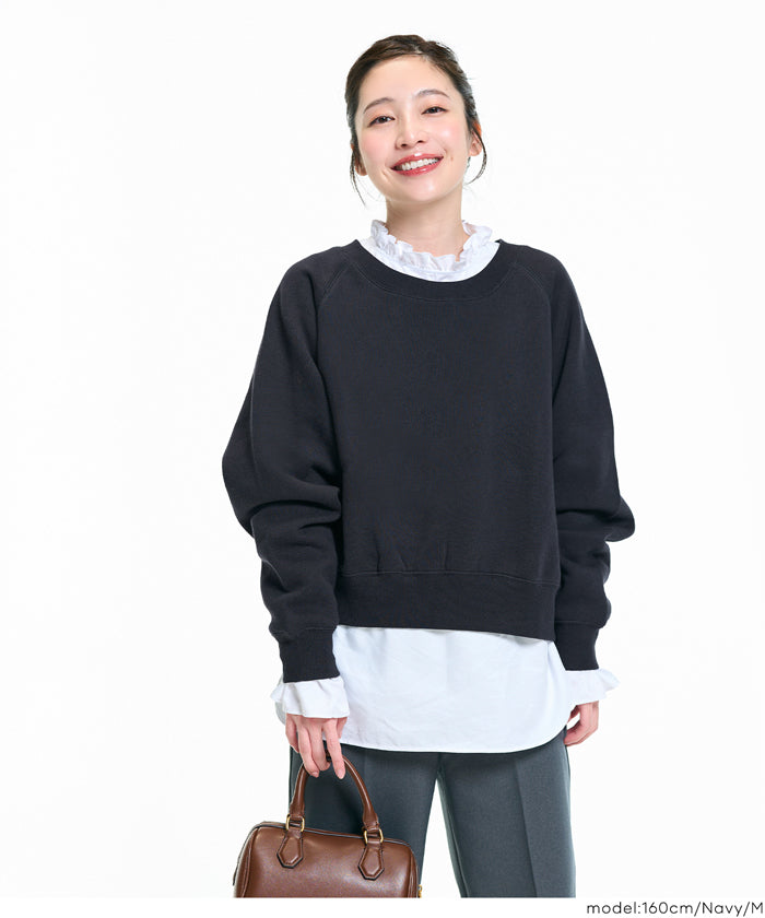 コカ coca ラグランクロップドスウェット （Navy） Navy