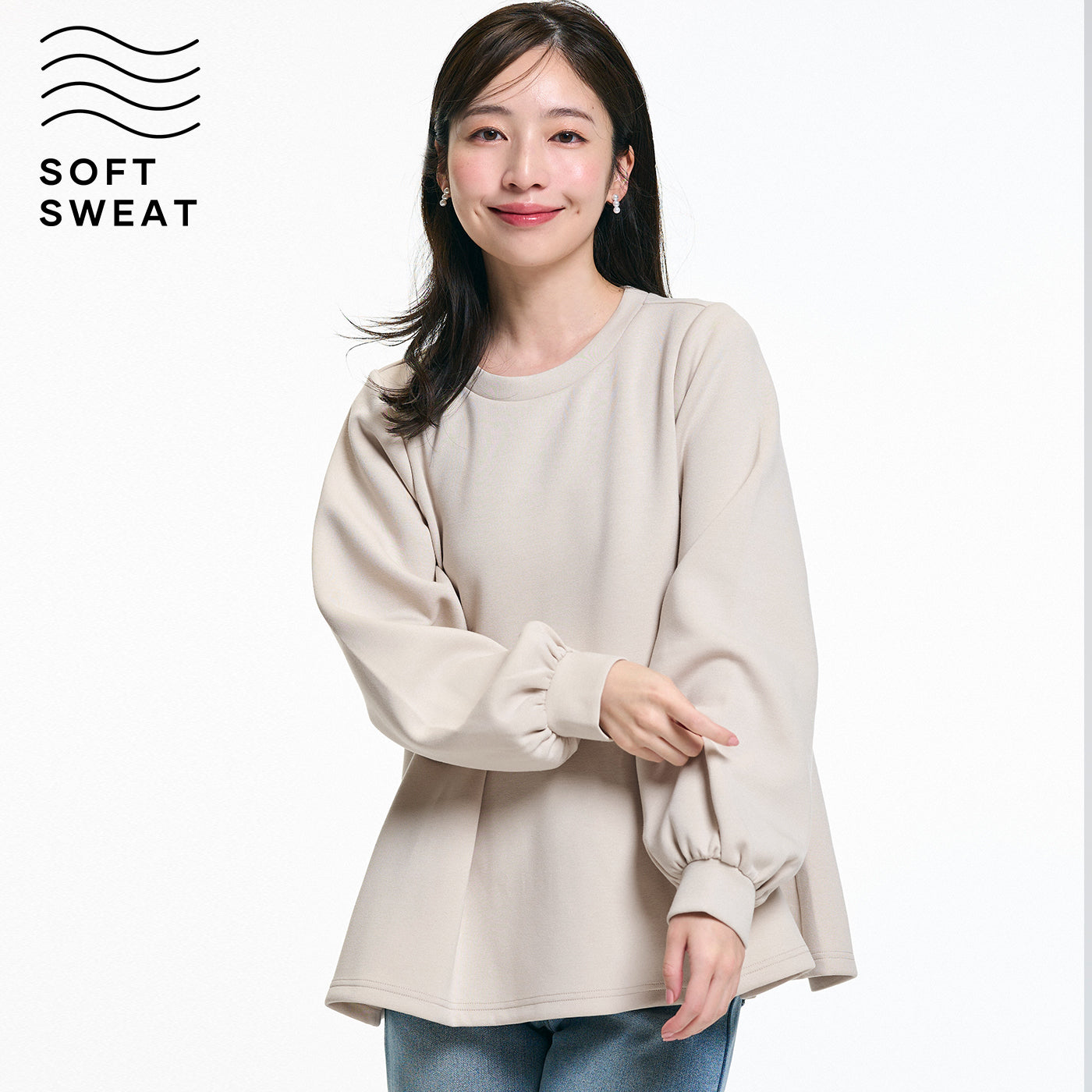 コカ coca ソフトスウェットタックフレアトップス （Lt.beige） Lt.beige