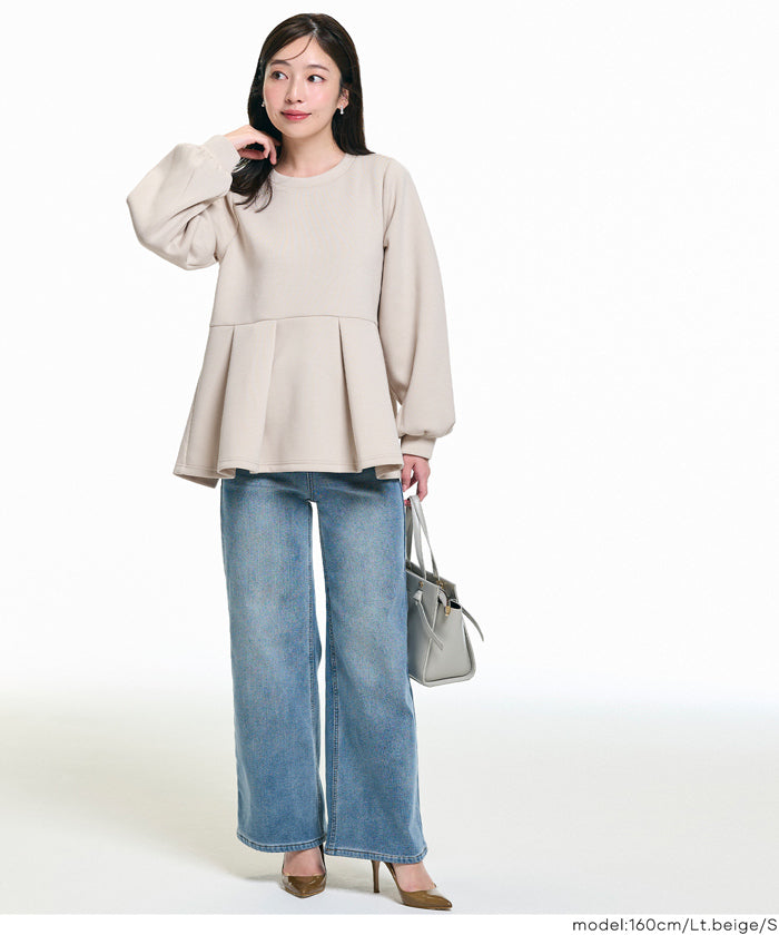 コカ coca ソフトスウェットタックフレアトップス （Lt.beige） Lt.beige
