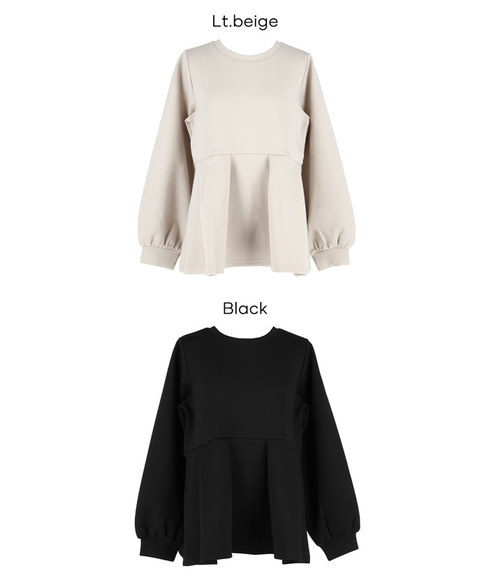 コカ coca ソフトスウェットタックフレアトップス （Lt.beige） Lt.beige