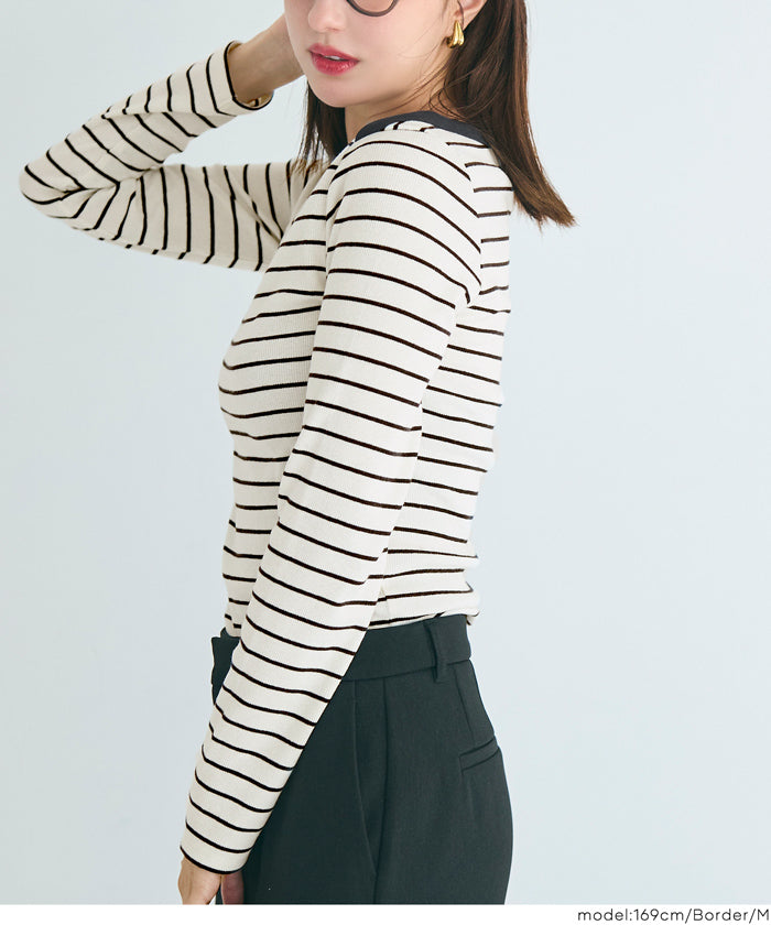 コカ coca リブボートネックカットソー （Wine） Wine