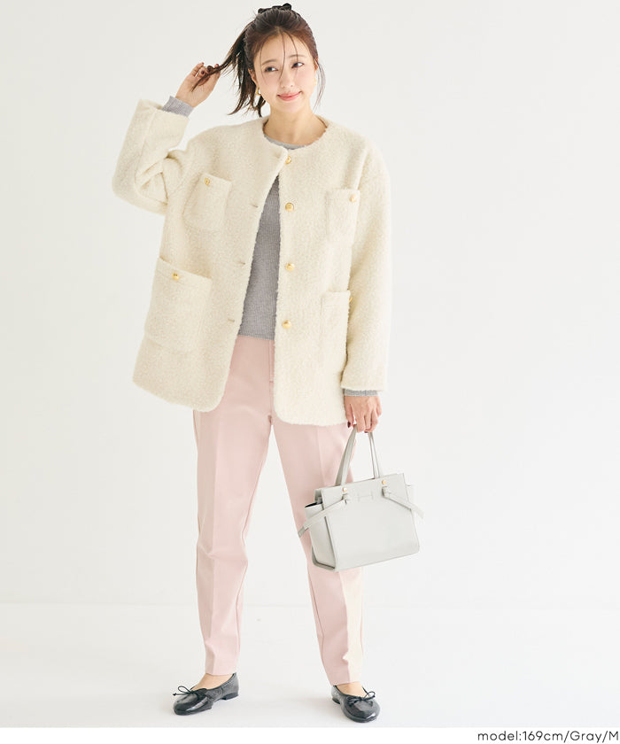 コカ coca 軽量ニット クルーネックラウンドヘム （Black） Black