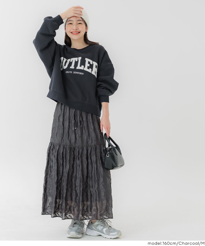 コカ coca ジャカードフラワーギャザースカート （Black） Black