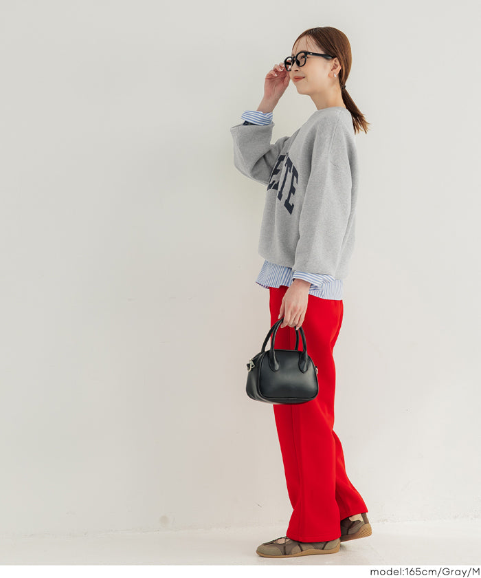 コカ coca スウェットライクニット プリントトップス （Charcoal） Charcoal