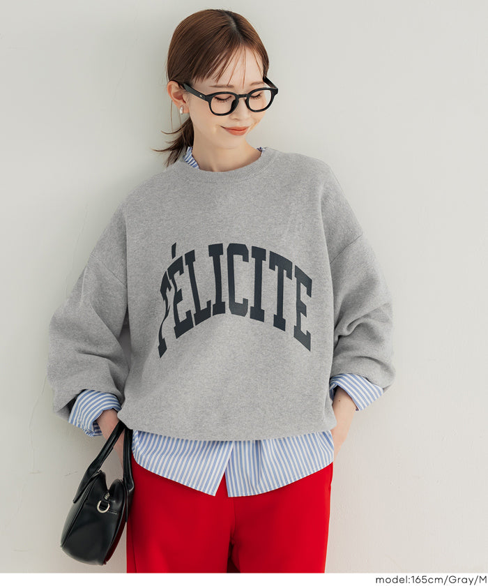 コカ coca スウェットライクニット プリントトップス （Charcoal） Charcoal