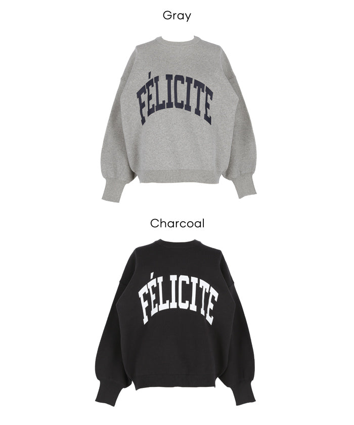 コカ coca スウェットライクニット プリントトップス （Charcoal） Charcoal