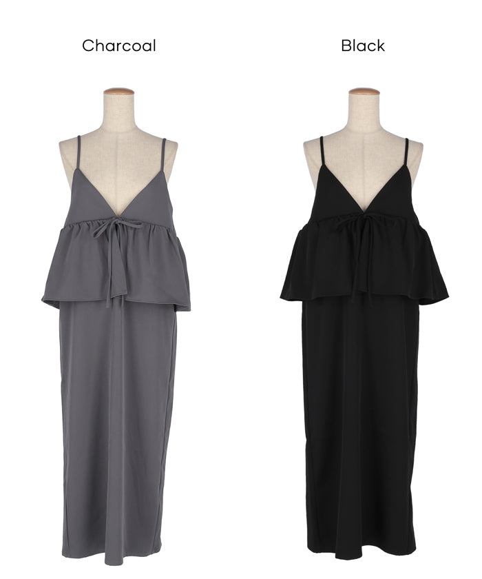 コカ coca ペプラムキャミソールワンピース （Charcoal） Charcoal