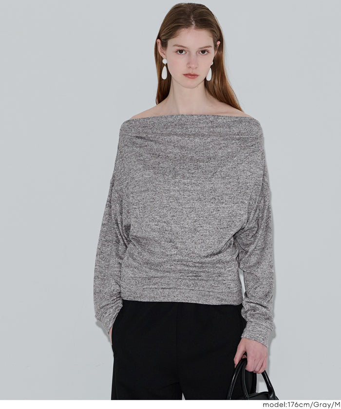 コカ coca 微起毛オフショルダートップス （Gray） Gray