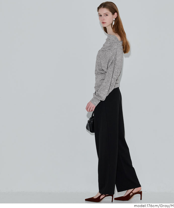 コカ coca 微起毛オフショルダートップス （Gray） Gray