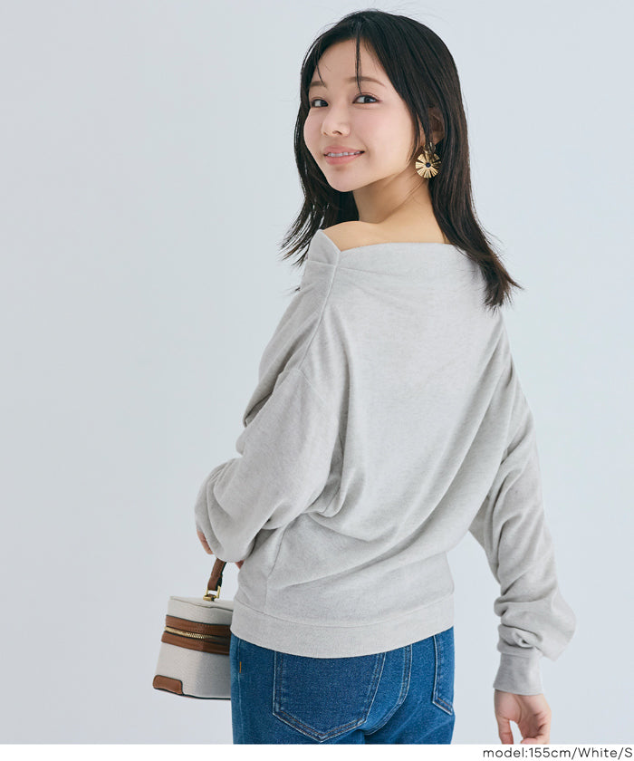 コカ coca 微起毛オフショルダートップス （Gray） Gray