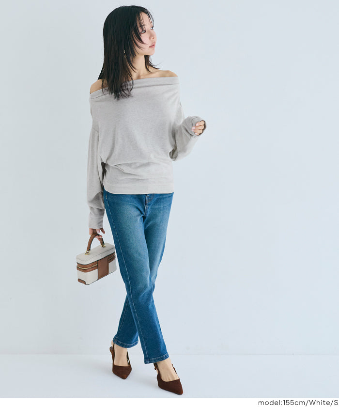 コカ coca 微起毛オフショルダートップス （Gray） Gray