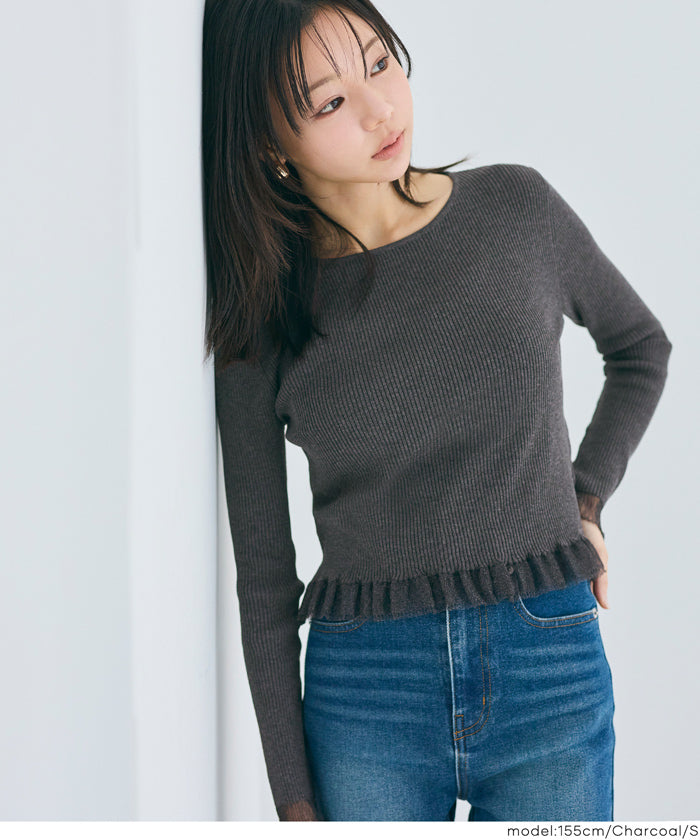 コカ coca ドッキングニットトップス （Charcoal） Charcoal