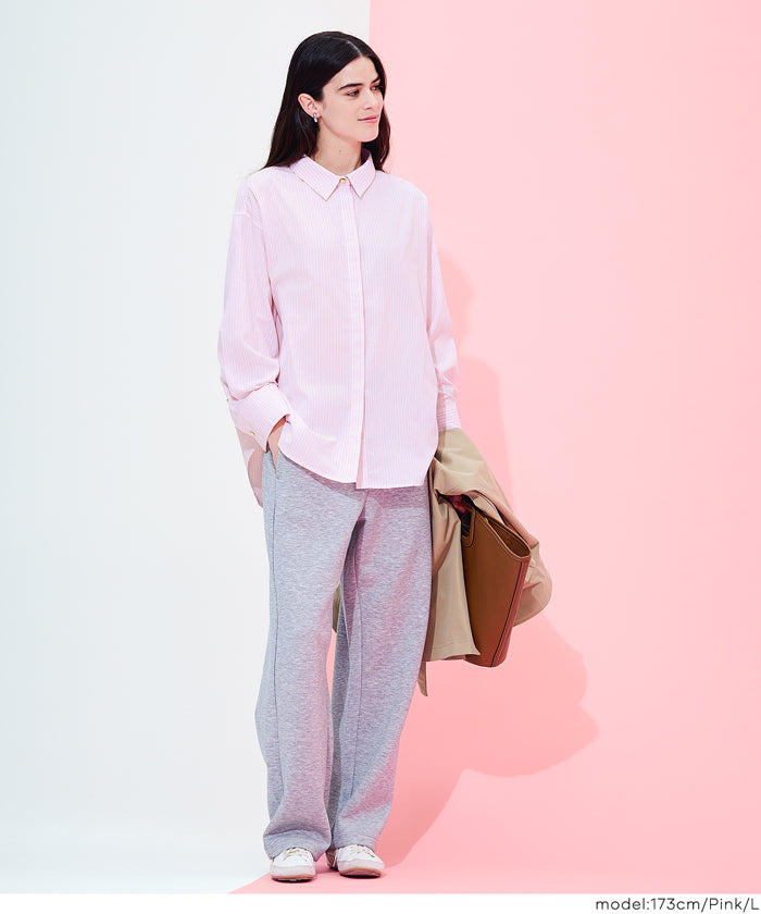 コカ coca ストライプ金釦オーバーサイズシャツ （Pink） Pink