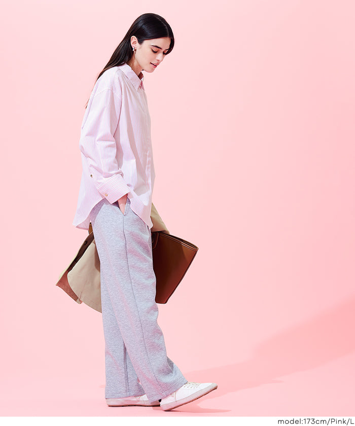 コカ coca ストライプ金釦オーバーサイズシャツ （Pink） Pink
