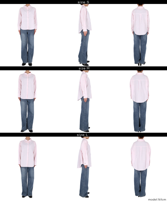 コカ coca ストライプ金釦オーバーサイズシャツ （Pink） Pink