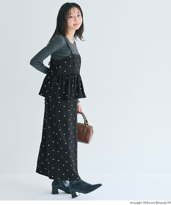 コカ coca ドットペプラムワンピース （Black） Black