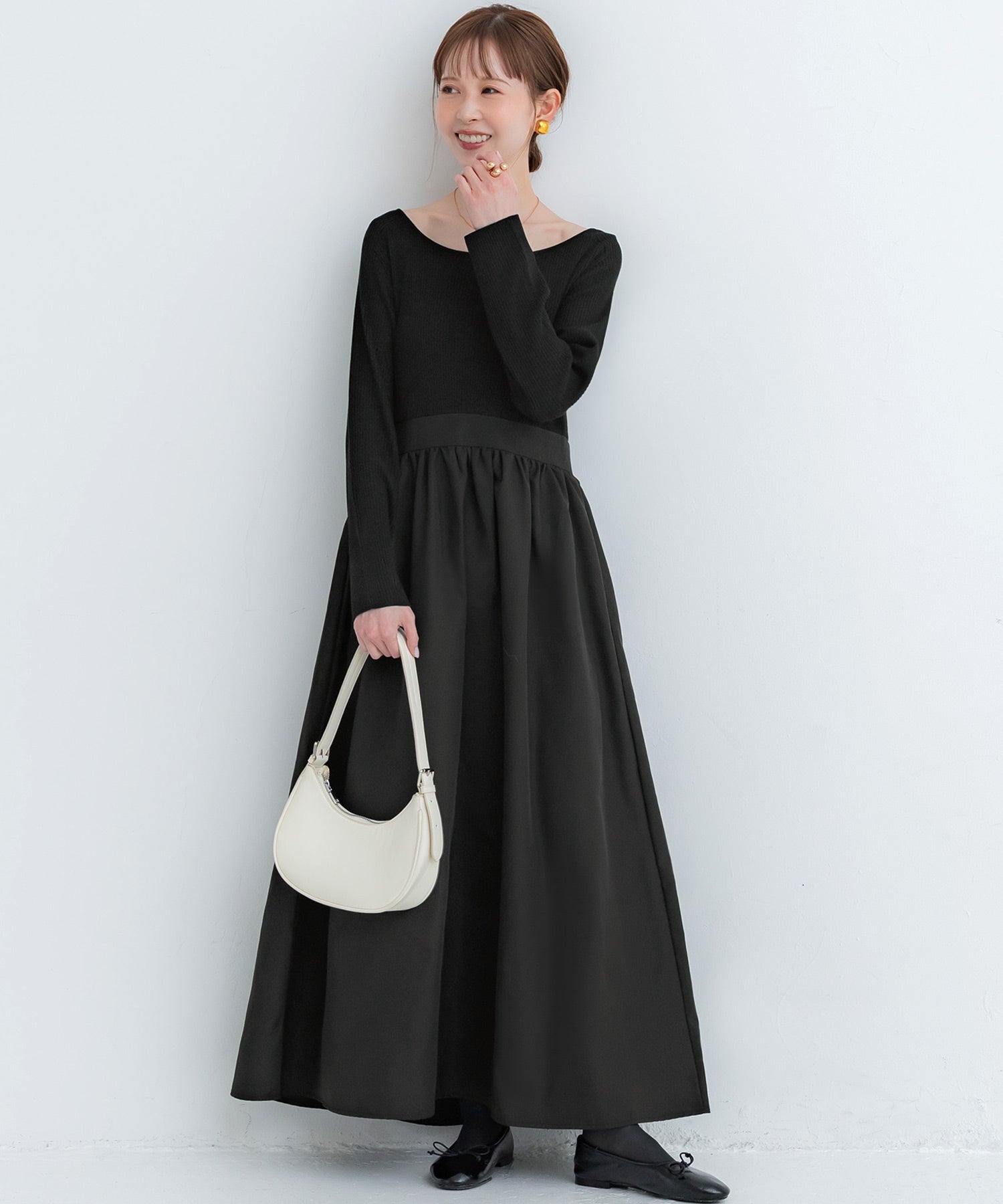 コカ coca ニットドッキングワンピース （Black） Black