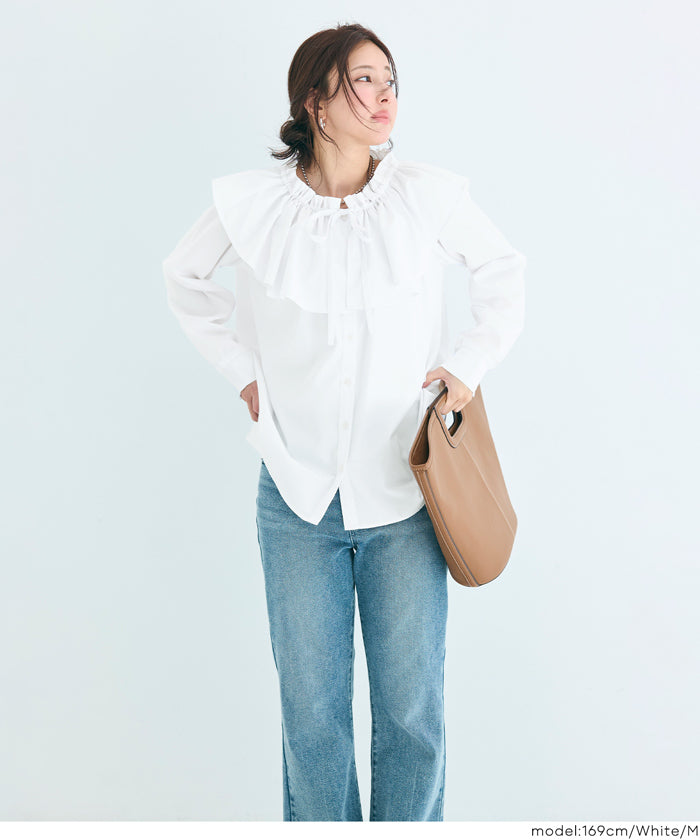 コカ coca ビックカラーチュニックブラウス （White） White