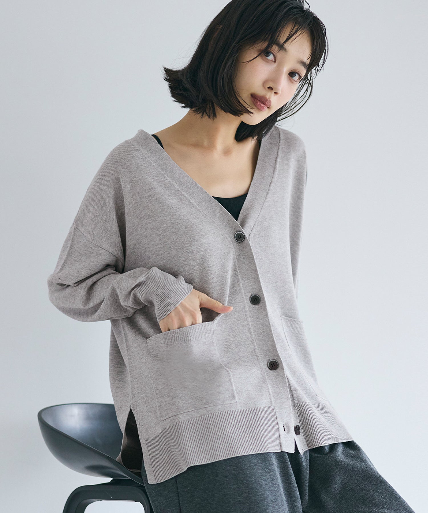 コカ coca ビックカーディガン （Gray） Gray
