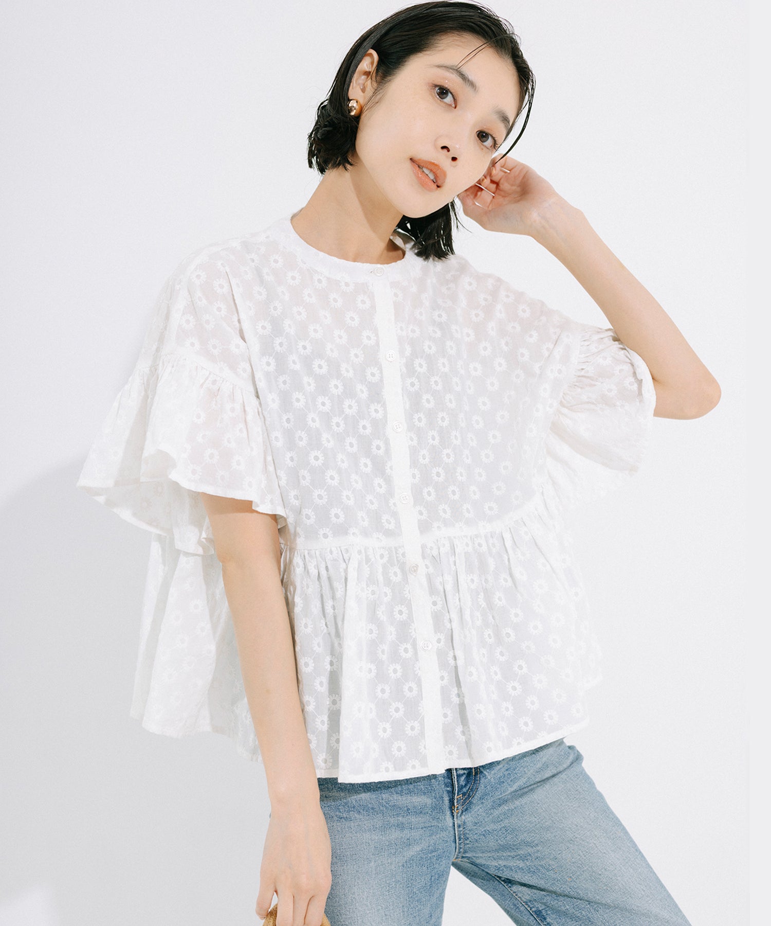 コカ coca レースブラウス （White） White