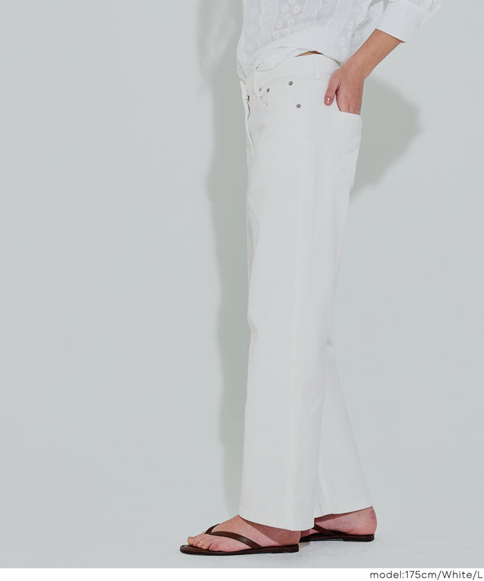 コカ coca ムーヴデニムストレートパンツ （White） White