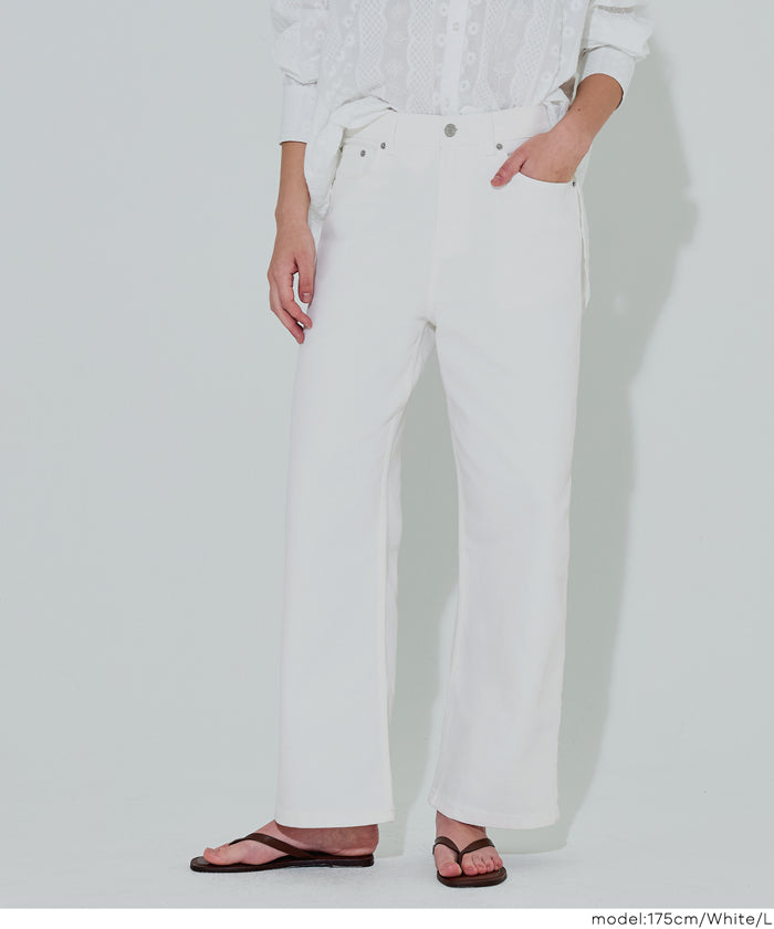 コカ coca ムーヴデニムストレートパンツ （White） White