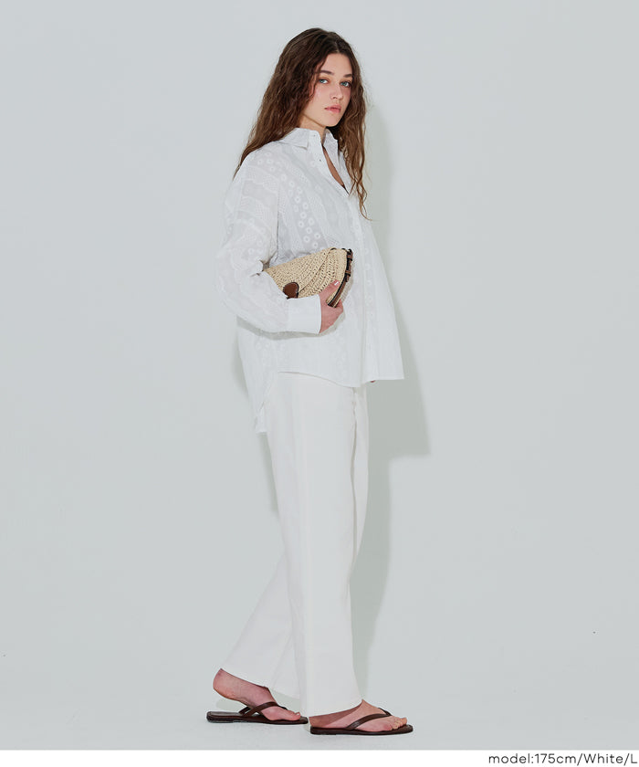 コカ coca ムーヴデニムストレートパンツ （White） White