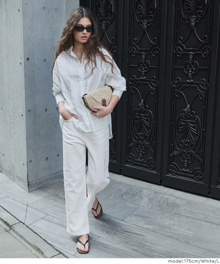 コカ coca ムーヴデニムストレートパンツ （White） White