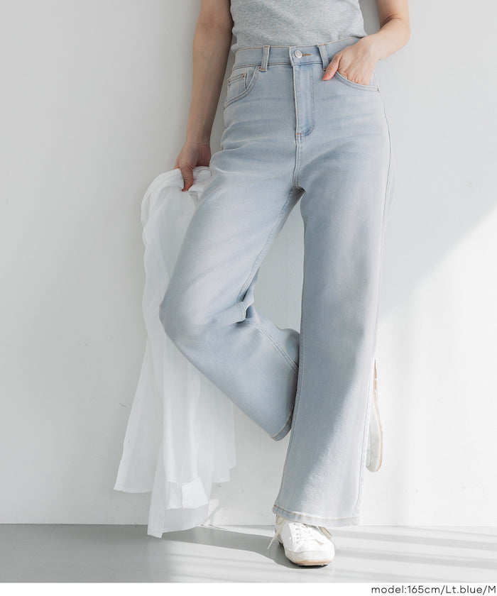 コカ coca ムーヴデニムストレートパンツ （White） White
