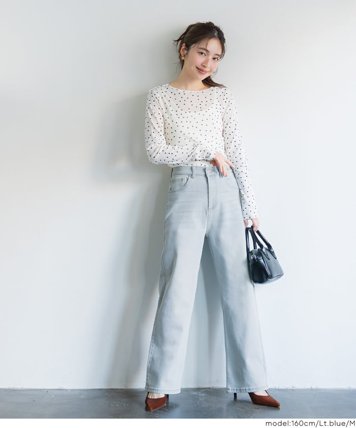 コカ coca ムーヴデニムストレートパンツ （White） White