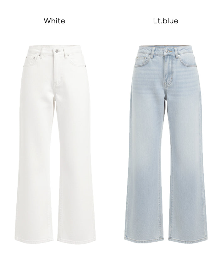 コカ coca ムーヴデニムストレートパンツ （White） White