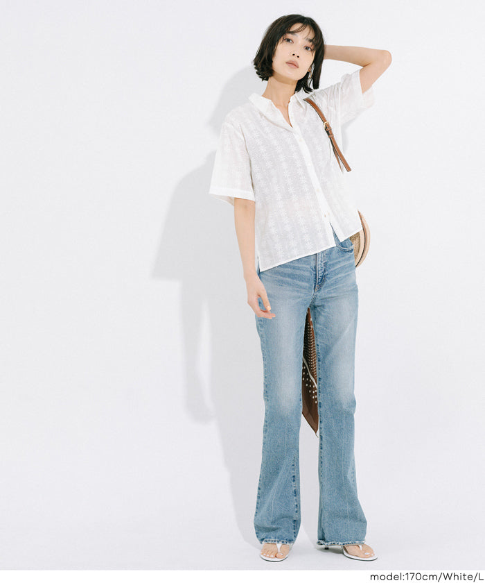 コカ coca レース半袖シャツ （White） White