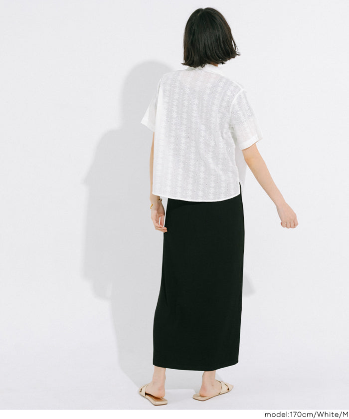 コカ coca レース半袖シャツ （White） White