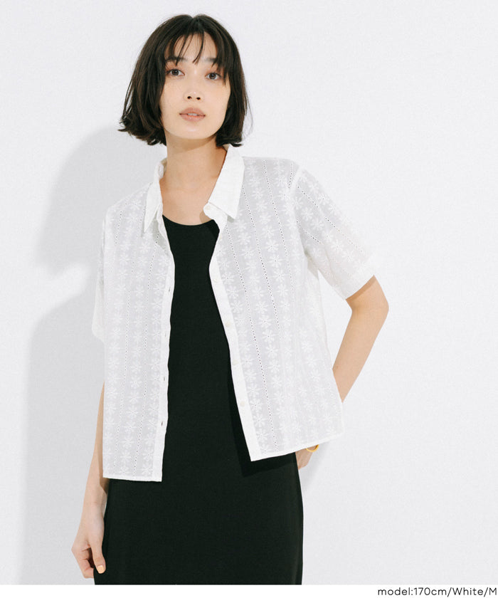 コカ coca レース半袖シャツ （White） White