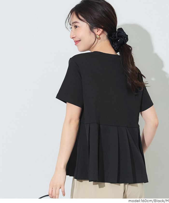 コカ coca タック異素材切替Tシャツ （Black） Black