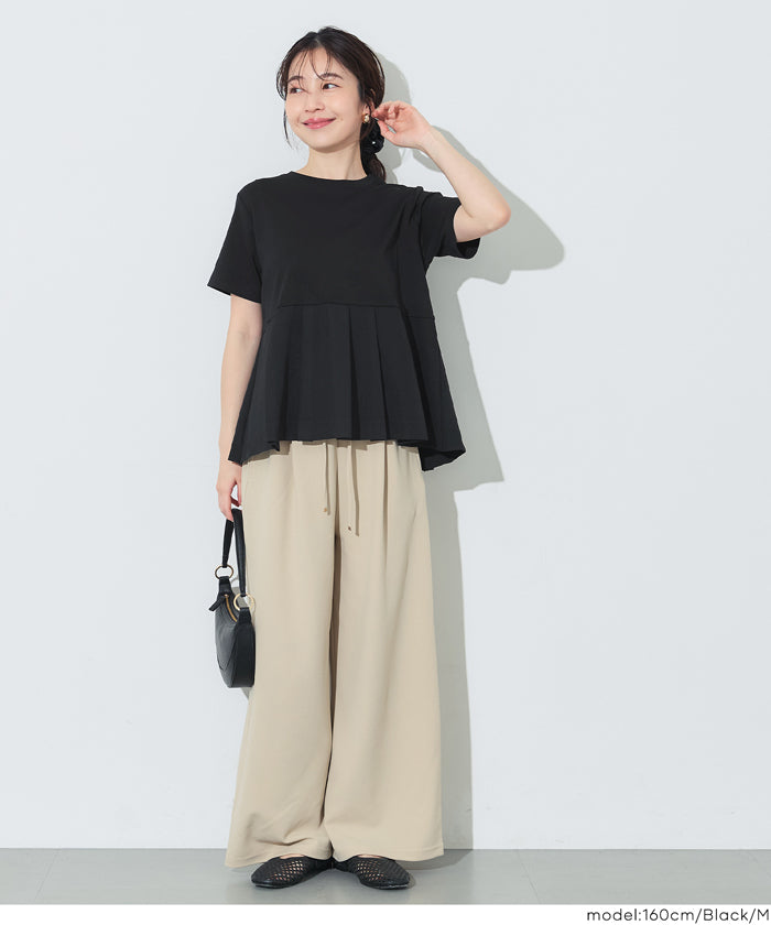 コカ coca タック異素材切替Tシャツ （Black） Black