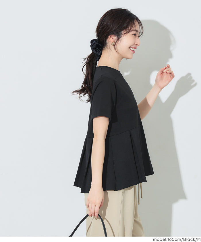 コカ coca タック異素材切替Tシャツ （Black） Black