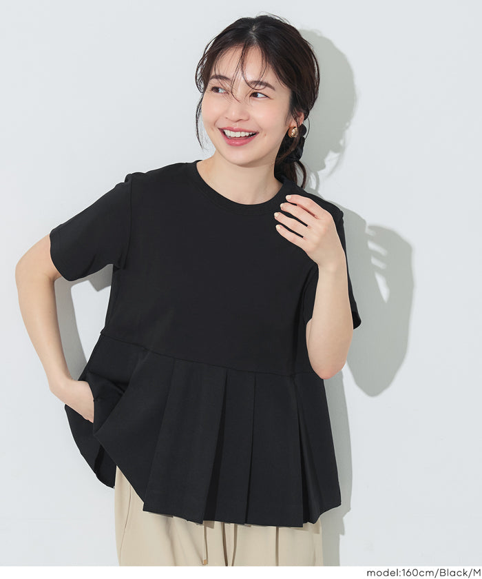 コカ coca タック異素材切替Tシャツ （Black） Black