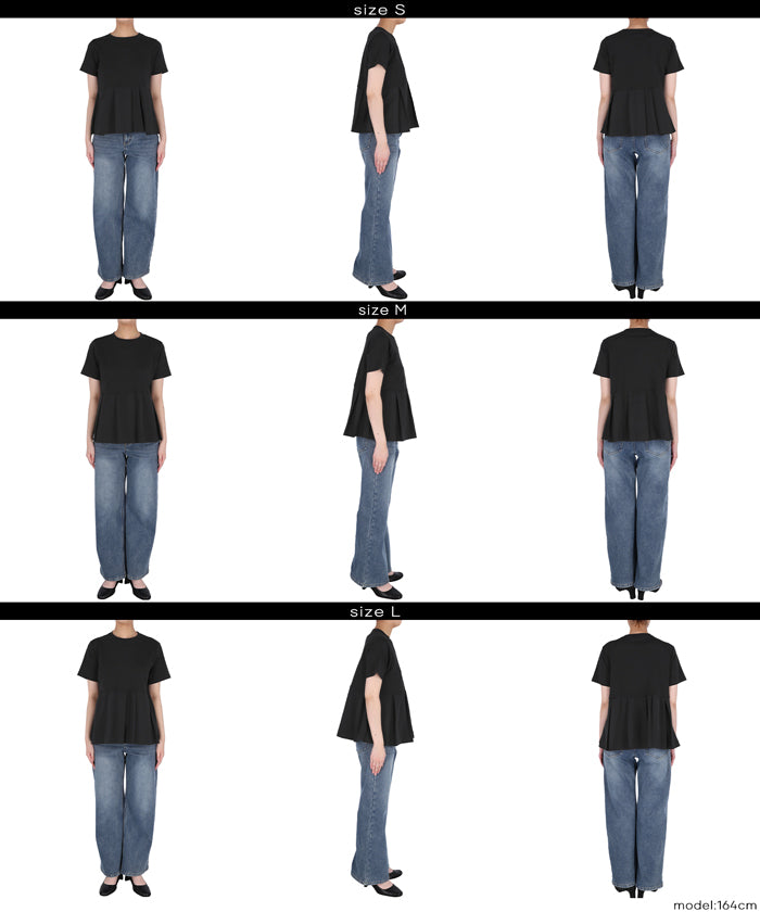コカ coca タック異素材切替Tシャツ （Black） Black