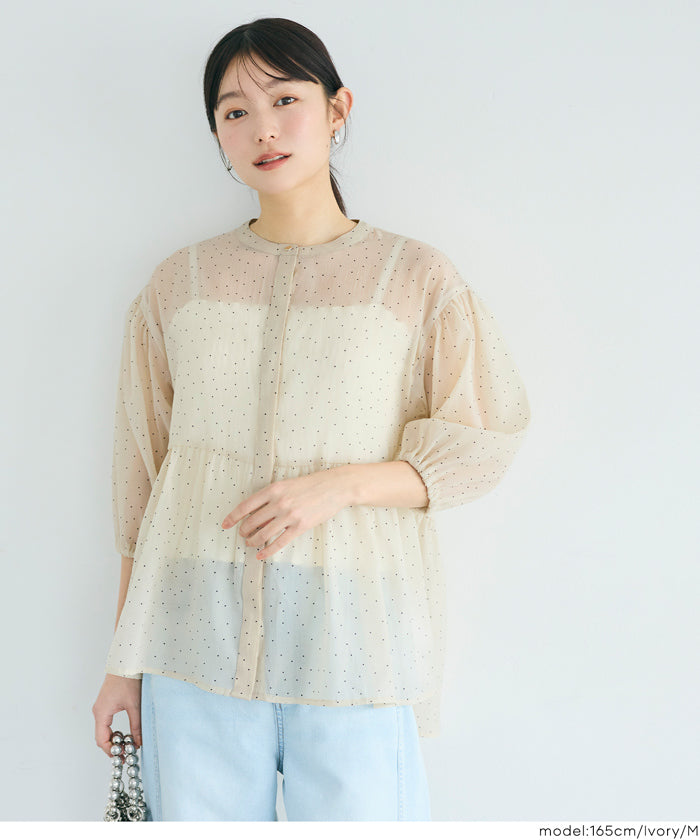 コカ coca シアーフレアブラウス （Ivory） Ivory