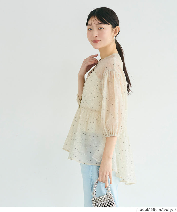 コカ coca シアーフレアブラウス （Ivory） Ivory